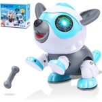 Jimtuze Jouets rampants pour bébé Chien | 2023 Nouveau Jouet électrique pour Chien à Commande vocale Intelligente,Jouets de capteur de Contact de bébé de nouveauté, Marche chantent Le Jeu de Cerveau