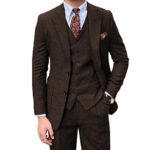 JinXuanYaHommes Costume 3 Pièces Slim Fit Veste Tailleur Revers Crantés et Pantalon de Cérémonie pour Les Hommes (Blazer Hommes +Gilet + Pantalon)