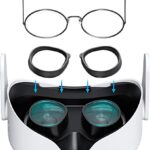 KIWI design Entretoise de Lunettes Intégrée Compatible avec Quest 2/Quest 1/Rift S Protecteur d'objectif Anti-Rayures Empêchant Lunettes Myopie de Rayer l'objectif VR (Noir)