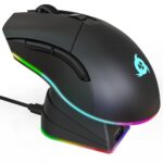 KLIM Blaze Pro - Souris Gamer sans Fil RGB Rechargeable avec Station de Charge - Nouveauté 2023 - Capteur Haute Précision avec Batterie Longue Durée -Jusqu'à 6000 DPI - Souris Filaire et sans Fil