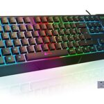 KLIM Chroma Clavier Gamer AZERTY FR - Nouveauté 2023 - Silencieux USB - Clavier Filaire Rétroéclairé LED - PC Gaming PS4 PS5 Mac - Noir…