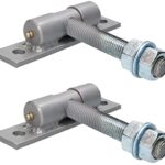 KOTARBAU® Lot de 2 anches de portail avec plaque de fixation et graisseurs réglables Ø 20 mm pour portes et portails Construction robuste