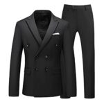 KUDOROCostume Homme 2 Pieces Mariage Slim Fit à Double Bouttonnage Couleur Unie à Deux Boutons Smoking Costume Homme Formel Business