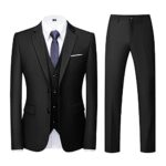 KUDOROCostume Homme 3 pièces Mariage Business Slim Fit Smoking Simple Poitrine à Deux Boutons, Men Suits 3 Piece pour Fête Confort Blazer Veste et Pantalon Gilet