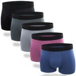 KacouniLot de 5 Boxers Homme Coton, Caleçons avec Doublure Modal, Doux et Confortables sous-vêtements Hommes M - 3XL