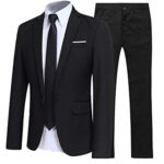KasenACostume Homme de Couleur Unie Les Affaires Slim Fit Deux Pièces