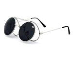 KissLunettes de soleil MyRetro PREMIUM mod. PICCADILLY - homme femme FLIP-UP rond vintage STEAMPUNK
