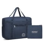 KonoSac de Voyage Pliable Sac Cabine, 45 x 32 x 14 cm Sac Bagage Cabine Sac Avion Valise Sac sous Le siège Valise Sac Weekend Homme et Femme (Marine)