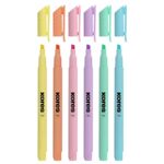 Kores - High Liner : Surligneurs Pastel Fins, Pointe Biseautée et Encre à Base d'Eau, Fournitures Scolaires et de Bureau, Paquet de 6 Couleurs Assorties