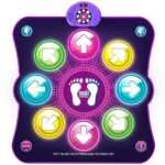LEAPRCSTORE Tapis de Danse pour Enfants, 8 Flèches de Lumière LED Musique Pad de Danse Musical avec Bluetooth, 6 Modes de Jeu, Jouet Cadeau d'anniversaire de Noël pour Garçons Filles de 3 à 12 Ans