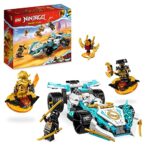 LEGO 71791 Ninjago La Voiture de Course Spinjitzu : Le Pouvoir du Dragon de Zane, Jouet Modèle Réduit avec Rotation et 4 Minifigurines, Cadeau Enfants Dès 7 Ans, Garçons et Filles