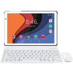 LNMBBS Tablette Tactile 10” 4G LTE + 5G WiFi, 1920 * 1200 FHD, 8 Coeur Android Tablet, 13MP+5MP Caméra, 4Go RAM + 64Go ROM, 1 TB Extensible, Face Unlock/Bth 5.0/avec Carte Sim/Clavier/Coque (Silver)