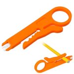 LSA Outil de pose de dénudage réseau LAN DSL ISDN Outil de pose pour boîtes réseau, câble de pose, panneau de brassage, barres LSA CAT5 CAT6 CAT7 Panneau de brassage LSA Punch Down Tool Orange
