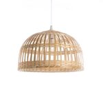 LUSSIOL Luminaire Phuket, suspension bambou, 60 W, naturel, ø 40 x H 22 cm