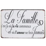 La Famille C'est Là Où La Vie Commence, Pancarte En Métal Panneau Poster Plaque Métallique Slogan Art Décor Vintage Pr Maison Café Pub