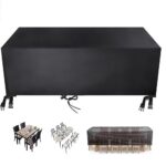 Leju Art Housse Salon de Jardin Exterieur 135x90x75cm/LxWxH Housse Table Jardin Bâche Salon de Jardin Imperméable Housse de Meubles de Patio Noir Housse De Protection Salon de Jardin