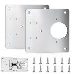 Lifeant 2 PCS Plaque de Réparation de Charnière, Plaque de Réparation de Charnière d'armoire en Acier Inoxydable avec 12 Vis pour Bois Étagères Armoires Meubles Cuisine Placard