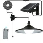 Lixada Lampe Solaire Extérieur Jardin, Lumières de hangar sensibles à l'énergie solaire suspendues extérieures à LED E27, lampe de décoration pendante étanche avec Télécommande et contrôle en ligne