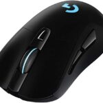 Logitech Souris de jeu sans fil G703 LIGHTSPEED, capteur HERO 25K, 25 600 DPI, RGB, poids réglables, 6 boutons programmables, autonomie prolongée, compatible PowerPlay, PC/Mac, noir