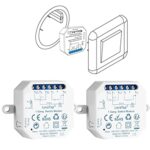 LoraTap Lot de ２ Interrupteur WiFi Alexa Sans Fil, Va et Vient Parallèle, Récepteur 2300W 10A, Commutateur Connecté Intelligent, Commande à Distance Par Téléphone, Relais Compatible avec Google Home