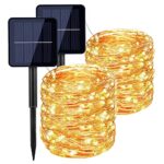[Lot de 2] Guirlande Solaire Exterieur, 14m 120LED Guirlande Lumineuse Exterieure Solaire Étanche 8 Modes, Solaire Guirlande Guinguette Exterieur pour Jardin Terrasse Maison Maison Fête Noël Mariage