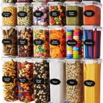 Lot de 24 boîtes de conservation hermétiques pour aliments – Organisation de cuisine et garde-manger, sans BPA, boîtes en plastique avec couvercles durables, idéales pour les céréales, la farine et le