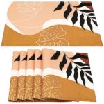 Lot de 6 Sets de Table Décoratifs Lavables en Forme de Feuille pour Décoration de Table de Cuisine à L'intérieur, Fête de Vacances, Dîners, Mariages, Salle à Manger, Ferme, 32x45 cm