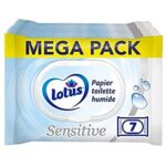 Lotus Papier Toilette Humide Sensitive - Sans colorant, ni parfum - Fibres FSC 100 % d’origine naturelle - 294 feuilles 42 unités (Lot de 7)