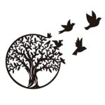 Luccyle Art Mural en Métal, Arbre de vie en métal Décoration murale Silhouette Art,Art de l'arbre de Vie,pour Cadeau Intérieur Cadeau Extérieur Jardin Maison Décoration(30x30cm)