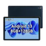 Lville Tablette Tactile Android 13, 8Go RAM + 128Go ROM (1To Extensible) Octa-Core Tablette 10 Pouces 1280x800 IPS HD, 5G/2.4G WiFi, Bluetooth 5.0, 5000mAh, 5MP+8MP, Double Box Haut-parleurs (Noir)