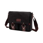 MANNUOSI Sac à Bandoulière Sacoche Homme Crossbody Messager de travail vintage d'épaule Casual Messenger Bag Noir