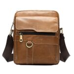 MANNUOSI Sacoche Homme Bandouliere cuir veritable Sacs business vintage Sacs à dos porté travers Pochettes Sacs à main voyage Sacs business Marron