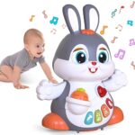 MOONTOY Musicaux Jouet Bebe 1 an Garçon Fille Cadeaux-Jeu Educatif Lapin Rampant avec Musique et lumière -Jeu d'Éveil Sensoriel Jouet Enfant 2 Ans,Cadeaux Jouet Précoces 6 7 8 9 12 18 24 Mois