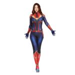 MYYLY Fille Amaze Capitaine Combinaison Cosplay Avengers Super-Héros Costume Déguisement Fête Body Enfants Performance Serré Mascarade Tenue,Blue-S Aldult(150~160CM)