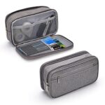 Maomaoyu Grande Capacité Trousse Scolaire, Trousse Compartiments 3 étages, Étui à Crayons Portable Multifonctionnel, Fournitures Scolaires et de Bureau (Gris)