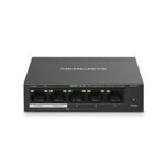 Mercusys Switch PoE 5 Ports Gigabit, 4 Ports PoE+, 65W pour Tous Les Ports PoE, Boitier Métal, Installation faciles, idéal pour créer Un réseau de Surveillance Polyvalent et fiable, MS105GP