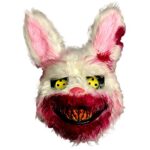 MineatigMasque De L'horreur De Lapin Effrayant De Halloween De Masque Effrayante,Masque De Lapin Halloween,Masque De Lapin Sanglant Halloween Peluche Cosplay Masque Pour Costume De Fête Jeux Enfants Adultes