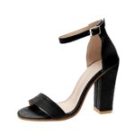 MinetomFemmes Sandale Bout Ouvert Bride Cheville Talons à Boucle Fête Chaussures Talons Hauts Bloc Carré pour Soirée Parties Mariage