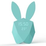 Mob - Cutie Clock Connect - Réveil Connecté et Intelligent avec Détecteur de Mouvement - Veilleuse Nomade Design - Turquoise