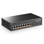 MokerLink 8 Port Gigabit PoE Switch, 8 PoE+ Ports 1000Mbps, 802.3af/at 120W, Plug and Play Non Géré, Métal Robuste, sans Ventilateur
