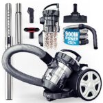 Monzana Aspirateur traîneau sans sac 900 W puissant design compact Multi cyclon HEPA filtre anthracite, Gris