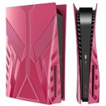 Mooroer Coque de Rechange pour Console Playstation 5 - Noir - Résistante aux Rayures - Absorption des Chocs - Rouge