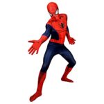 Morphsuits Licence Officielle Deguisement Spiderman Adulte Homme Masque, Deluxe Costume Spiderman Adulte Marvel,Costume Superhero Adulte Far From Home,Deguisement Carnaval Adulte Femme Homme Taille L