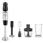 Moulinex Pied mixeur, 1000 W, 10 vitesses, Pied métal, Accessoires hachoir, Fouet et presse purée, Quickchef 4-en-1 DD65H810