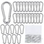 Mousqueton de Fixation 40mm Mini Mousquetons en Aluminium Lot de 40 pour Charges Lourdes, Sports, Chiens de Serrure, Hamac Balançoire