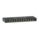 NETGEAR (GS316EP) Switch Ethernet PoE 16 Ports RJ45 Gigabit (10/100/1000), Serie Plus Manageable PoE, Switch RJ45 avec 15 Ports PoE+ 180 W, 1 Port SFP , format bureau, mur, Silencieux, idéal PME/ TPE