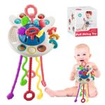 NINGESHOP Jeux Montessori 1an, Jouet Bebe 1 an, Enfant an 2 Ans, Silicone d'apprentissage et de Dentition Sensoriel, Jeux Éducatif, Motricité Fine, Jouets de Voyage pour Jeunes Enfants 6-36 Mois