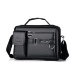 Naudamp Sac à Bandoulière pour Homme Sac à Bandoulière en Cuir Sac étanche Décontracté Mallette de Bureau Fourre-tout de Voyage en Plein Air