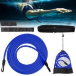 Niaetuto Elastique de Nage Piscine, Réglable Entraînement Ceinture de Natation, Élastique Natation pour Adultes/Enfants, Résistance Elastique de Nage avec Pochette