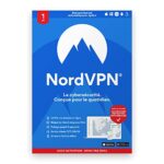 NordVPN Essentiel - 1 An d’abonnement au service VPN & logiciel de cybersécurité - Bloquez les logiciels, publicités et sites malveillants | 1 An | Code d'activation - envoi par email